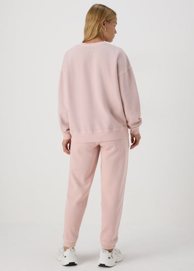 Pink Acid Wash Jogging Bottoms