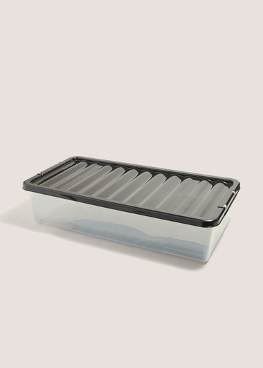 Black Lid Under Bed Storage Box (42 Litres)