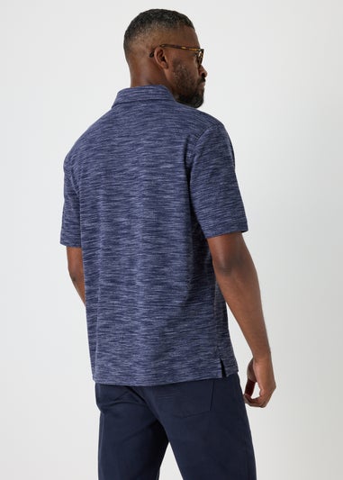 Lincoln Navy Space Dye Polo Shirt