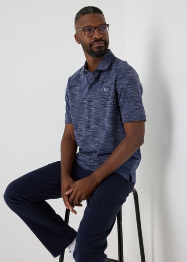 Lincoln Navy Space Dye Polo Shirt