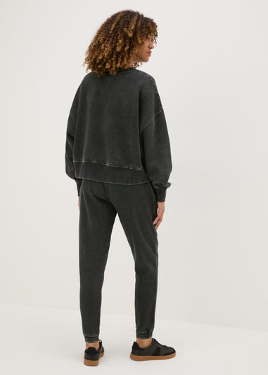 Charcoal Acid Wash Jogging Bottoms