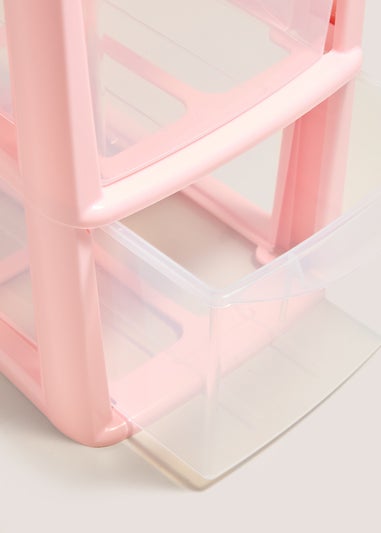 Pink Small Drawer Tower (26cm x 19cm x 48cm)