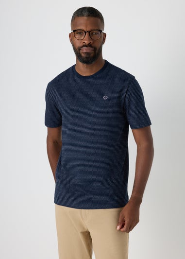 Lincoln Blue Textured Stripe T-Shirt