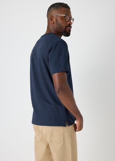 Lincoln Blue Textured Stripe T-Shirt