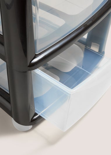 Black Large Plastic Drawer Tower