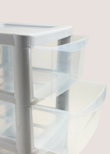 Grey Large Plastic Drawer Tower