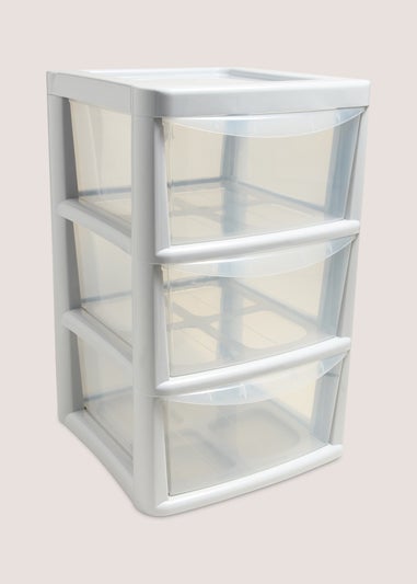 Grey Large Plastic Drawer Tower