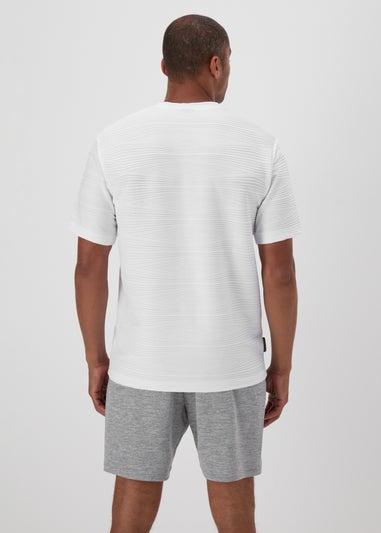 US Athletic White Textured Badge T-Shirt