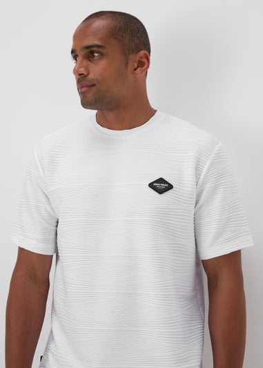 US Athletic White Textured Badge T-Shirt