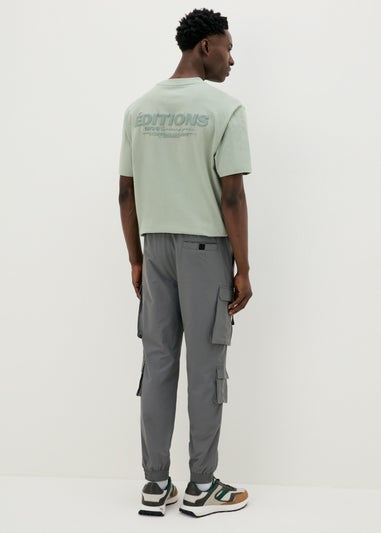 US Atheltic Grey Lighweight Cargo Jogging Bottoms