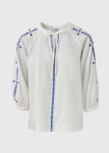 White Embroidered Blouse