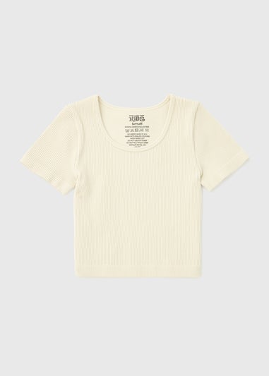 Girls Cream Seamless Top (7-15yrs)