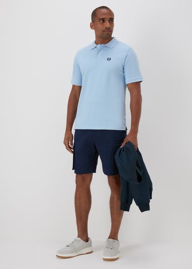 Blue Solid Polo Shirt