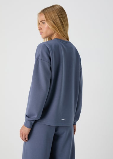 Souluxe Blue Slogan Sweatshirt