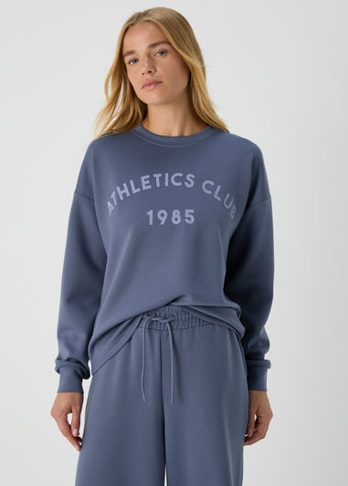 Souluxe Blue Slogan Sweatshirt