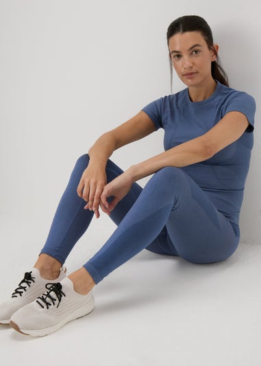 Souluxe Blue Seamless Sports Leggings