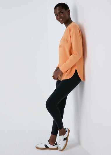 Souluxe Orange Slogan Sweatshirt