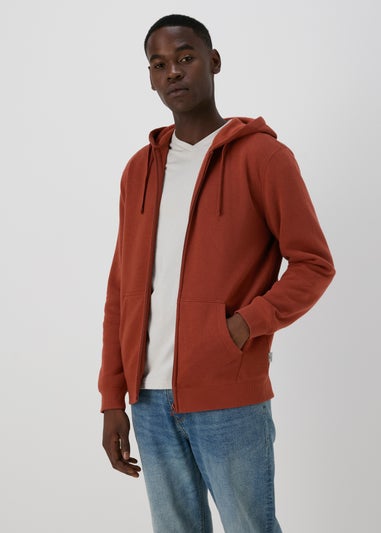 Red Zip Through Hoodie