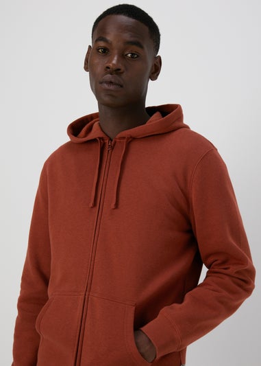 Red Zip Through Hoodie