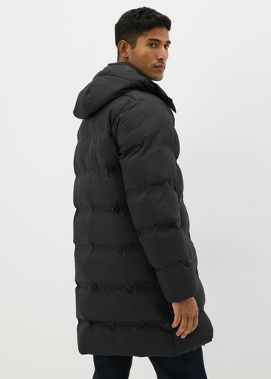 Black Longline Puffer Coat