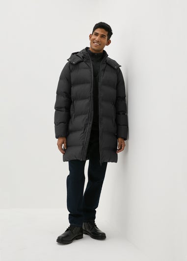 Black Longline Puffer Coat