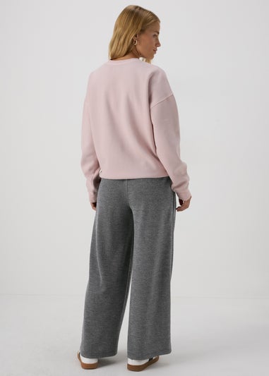 Grey Textured Straight Leg Jogging Bottoms