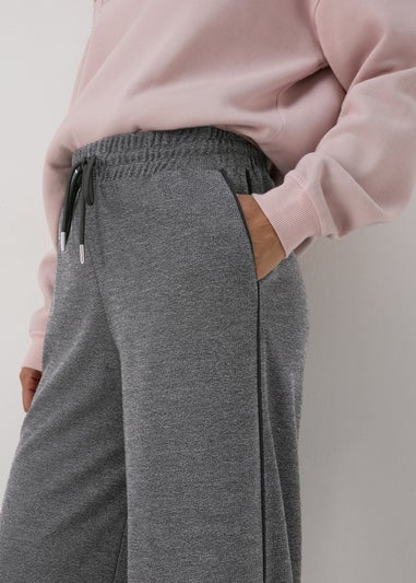 Grey Textured Straight Leg Jogging Bottoms