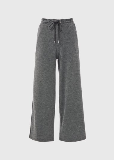 Grey Textured Straight Leg Jogging Bottoms