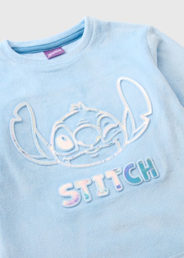 Disney Kids Blue Stitch Fleece Top & Bottom Pyjama Set (3-13yrs)