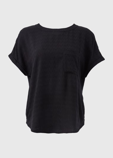 Black Textured Box T-Shirt