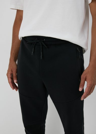 US Athletic Black Panel Joggers