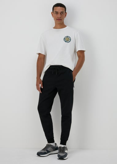 US Athletic Black Panel Joggers