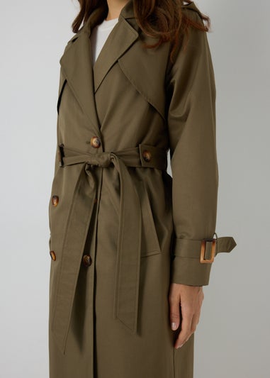 Et Vous Khaki Hooded Trench Coat