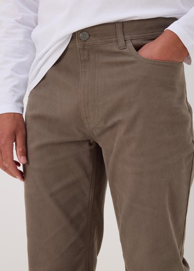 Brown Textured Chinos