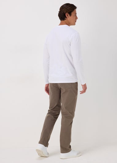 Brown Textured Chinos