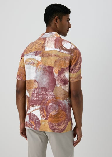 Peach Abstract Print Shirt