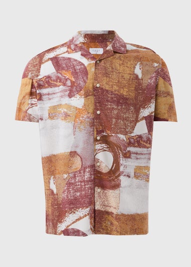 Peach Abstract Print Shirt