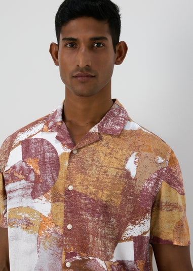 Peach Abstract Print Shirt