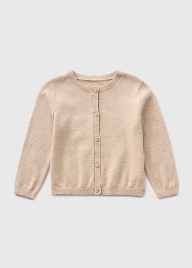 Girls Oatmeal Lightweight Cardigan (1-7yrs)