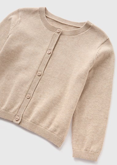 Girls Oatmeal Lightweight Cardigan (1-7yrs)