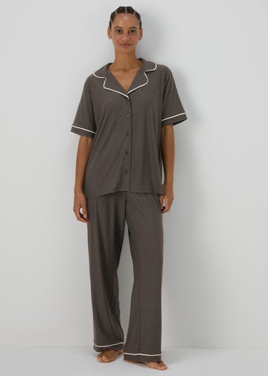 Grey Spot Design Pyjama Set