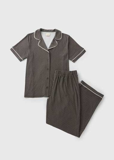 Grey Spot Design Pyjama Set