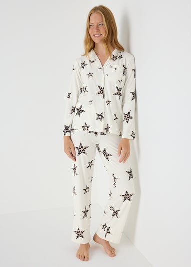 Cream Star Traditional Pyjama Set