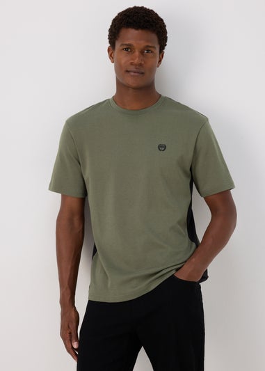 Khaki  Side Panel T-Shirt