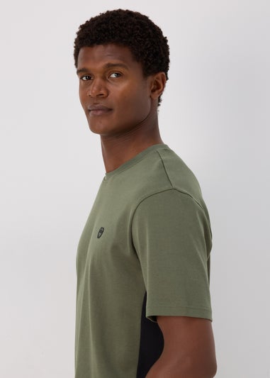 Khaki  Side Panel T-Shirt