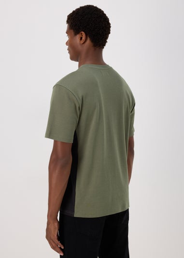 Khaki  Side Panel T-Shirt