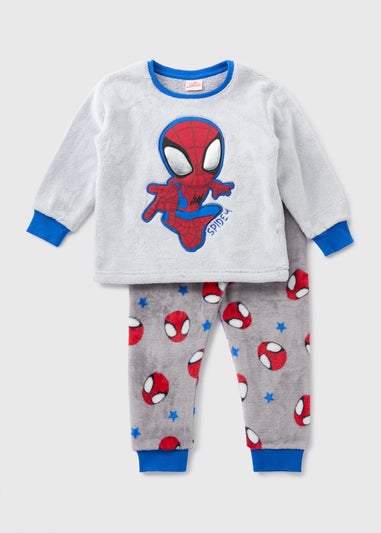 Spidey Boys Grey Fleece Pyjama Set (1-7yrs)