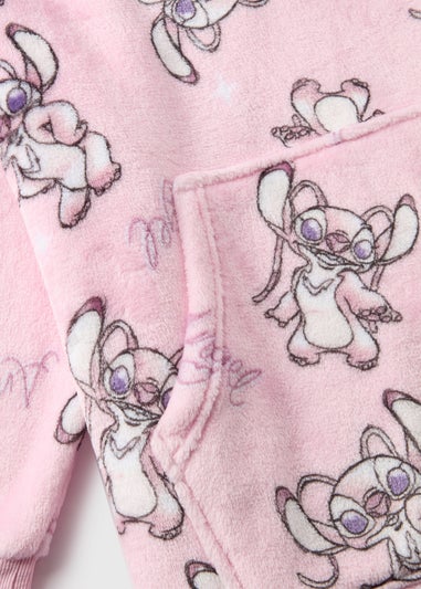 Stitch Girls Pink Angel Snuggle Hoodie (3-13yrs)