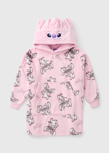 Stitch Girls Pink Angel Snuggle Hoodie (7-15yrs)