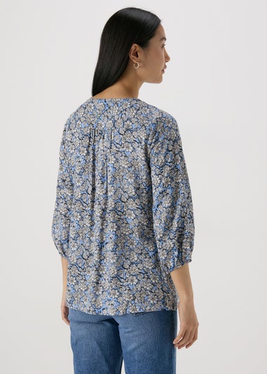 Blue Floral Blouse